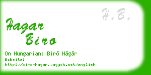hagar biro business card
