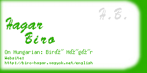 hagar biro business card